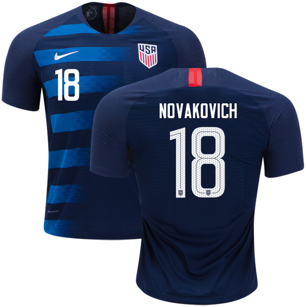 Women's USA #18 Novakovich Away Soccer Country Jersey